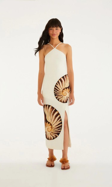 Vestido Midi Estampado Amonita Farm Ref 16065