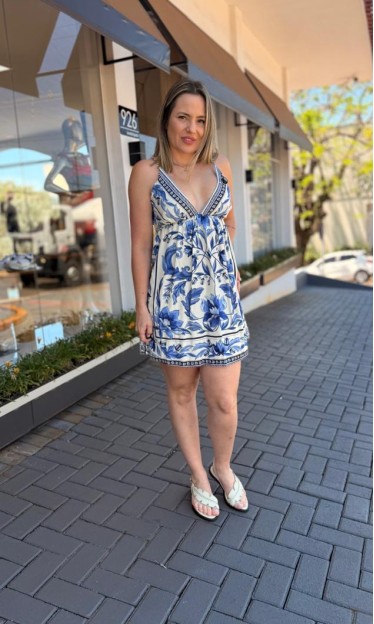 Vestido Curto Estampado Natália Farm Ref 16068