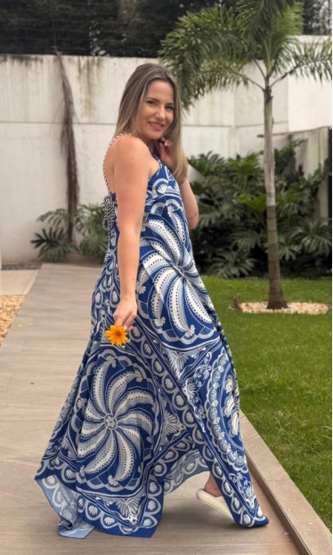 Vestido Frente Única Estampado Jardim De Banana Farm Ref 16110