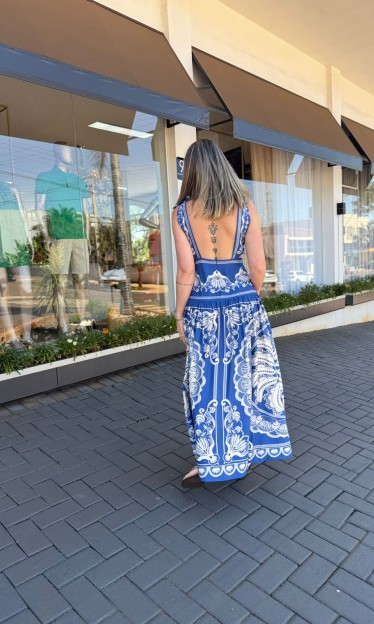 Vestido Cropped Lenço Estampado Jardim De Banana Farm Ref 16066