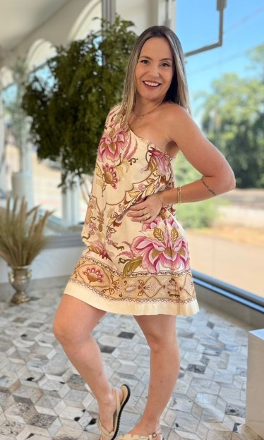 Vestido Curto Jardim Majestoso Farm Ref 14866