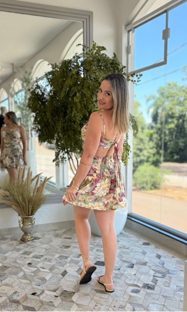 Vestido Curto Sem Alças Serena Farm Ref 15086