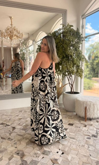 Vestido Ombro Só Estampado Flora Farm Ref 16063