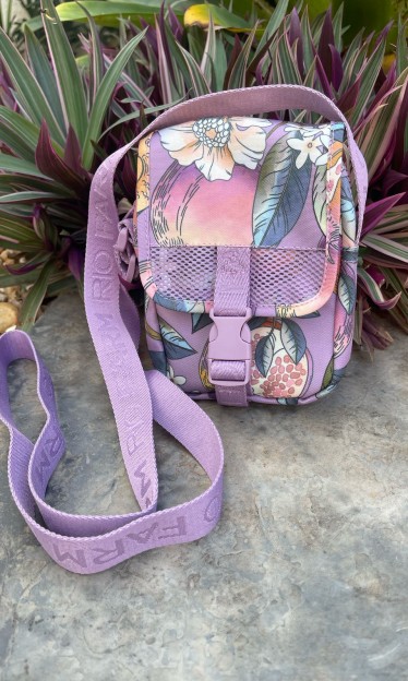 Bolsa Fervo Romance Em Flor Roxa Farm