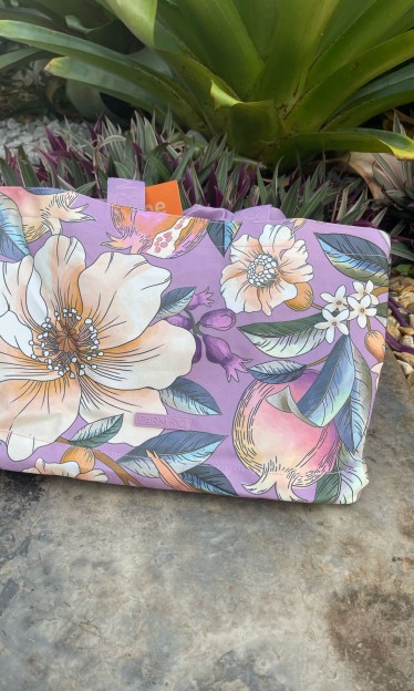 Totebag Farm Carioca Romance Em Flor Roxa