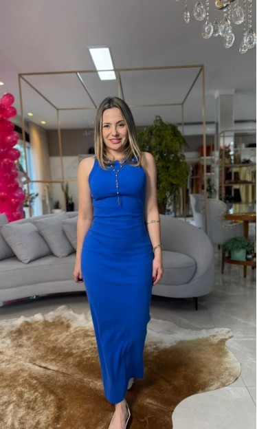 Vestido Básico Ribana Farm Azul