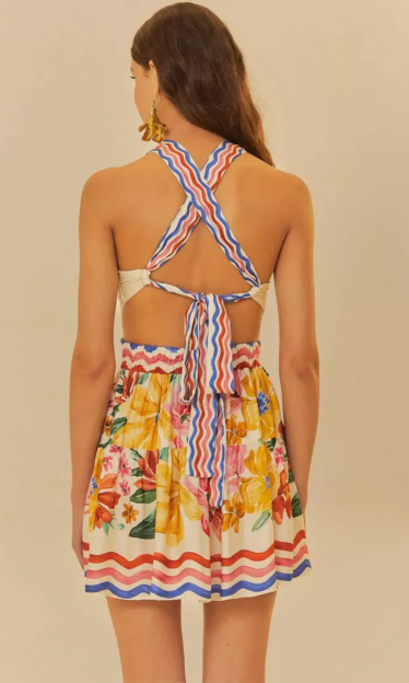 Vestido Curto Lenço Floraline Farm 