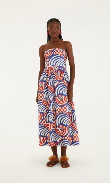 Vestido Cropped Concha Gráfica Farm Ref 15375
