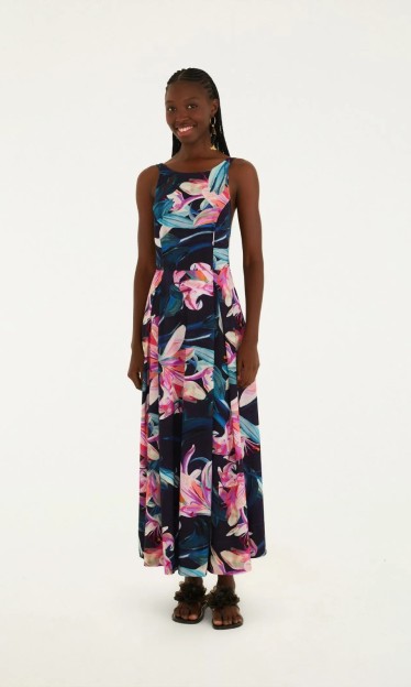 Vestido Cropped Estampado Lilia Farm Ref 15786