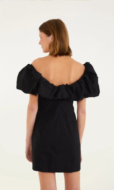 Vestido Curto Bufante Preto Farm Ref 14900