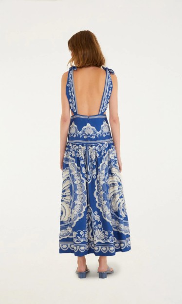 Vestido Cropped Lenço Estampado Jardim De Banana Farm Ref 16066