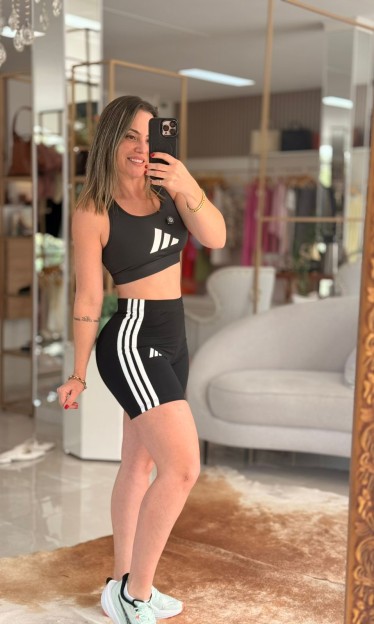 Shorts Biker Feminino Preta Adidas Ref 13109