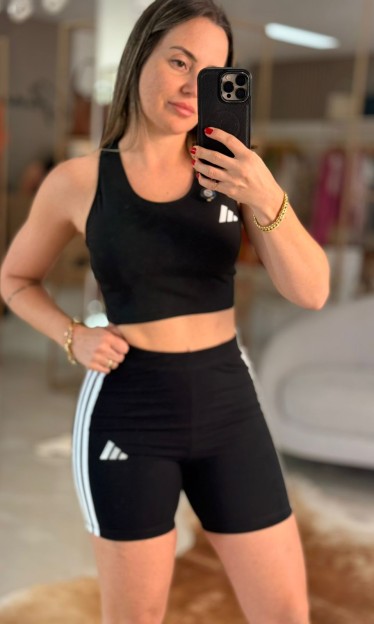 Top Cropped Adizero Preto Adidas Ref 16823