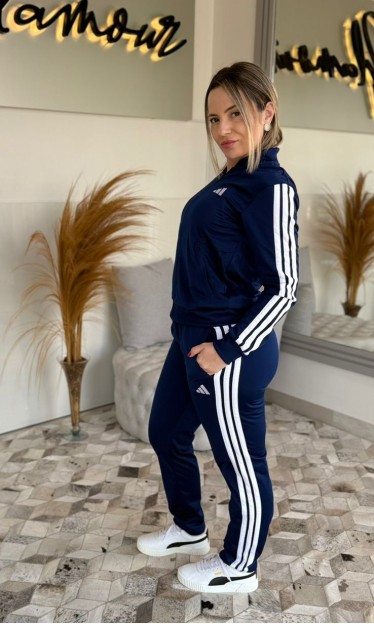 Conjunto Feminino Adidas Azul Escuro Ref 14300