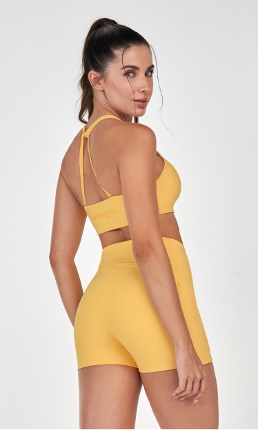 Top Frente Unica Alto Giro Amarelo