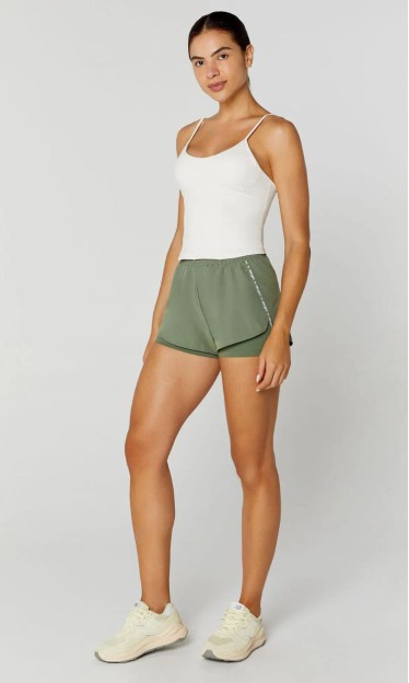 Short 2 Em 1 Com Fita Personalizada Verde