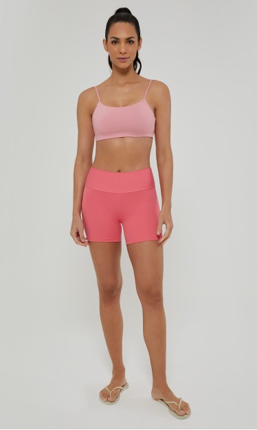 Short Hyper Liso Rosa Alto Giro