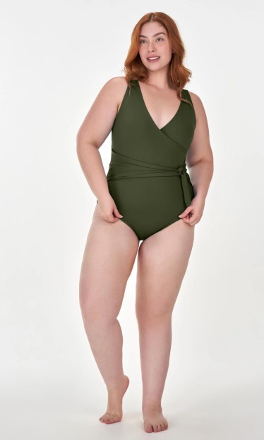 Maiô Plus Size Transpassado Com Argola Alto Giro Ref 12102
