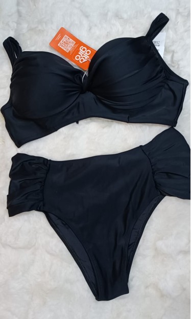 Biquíni Plus Size Transpassado Estampado Preto Alto Giro Ref 16230