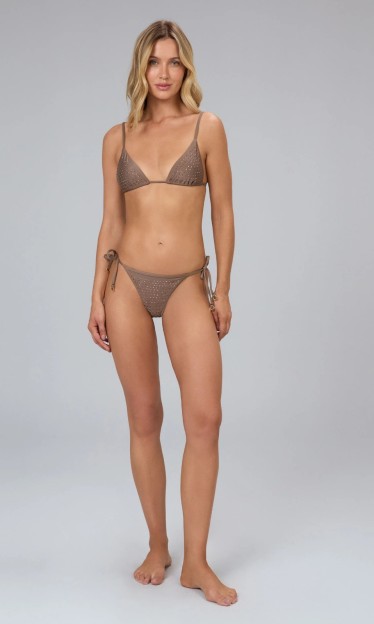 Biquíni Cortininha Strass Cinza Alto Giro Ref 16150