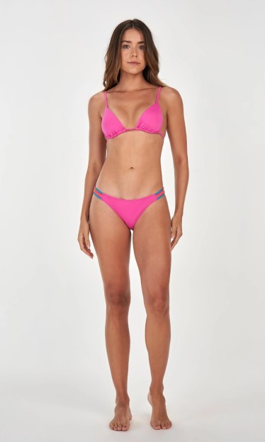 Biquini Tanga Macrame Rosa Alto Giro Ref 12129