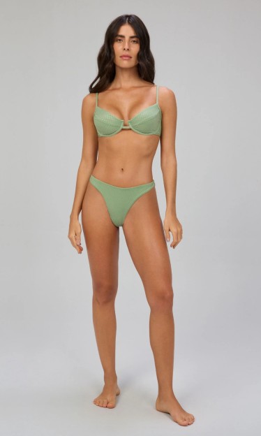 Biquíni Meia Taça Jacquard Verde Alto Giro Ref 16241
