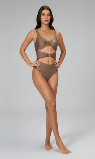 Maiô Recortes Metais Alto Giro Ref 16256