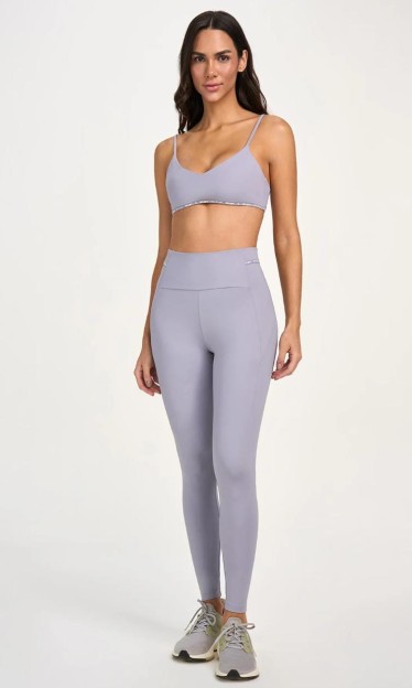 Legging Bolsos Laterais Alto Giro com Lapela Cinza Ref 13781
