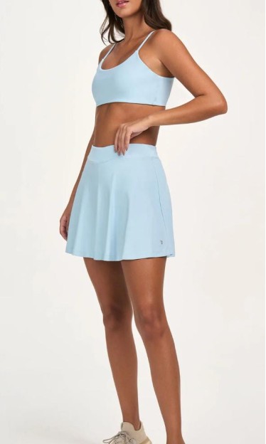 Saia-shorts Eterna Sobreposta Evase Alto Giro Azul Ref 13810