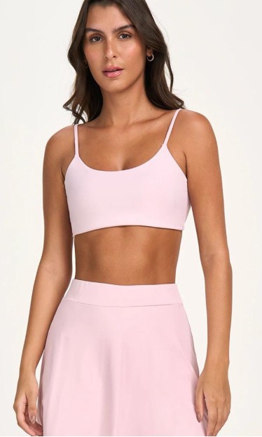 Saia-shorts Eterna Sobreposta Evase Alto Giro Rosa Ref 13805
