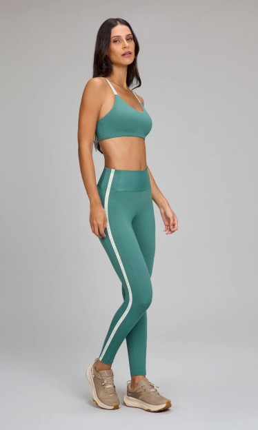 Legging Elástico Personalizado Verde Cálido Alto Giro Ref 14933