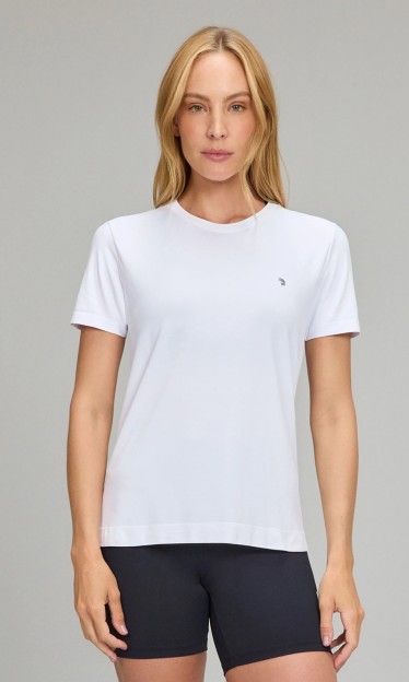 T-shirt Sem Costura Branca Alto Giro Ref 14908