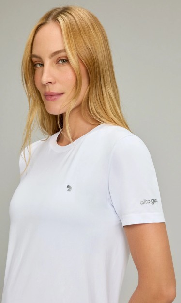 T-shirt Sem Costura Branca Alto Giro Ref 14908