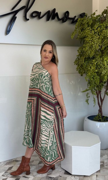 Vestido veste um ombro so as pontas CaCay Ref 13284