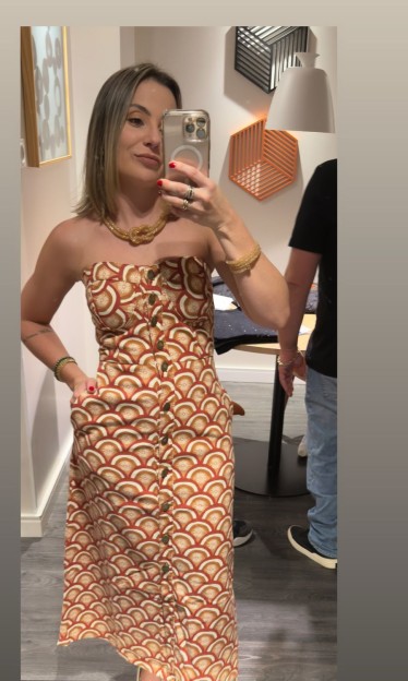 Vestido Tomara Que Caia Sarja Marrom Cacay Ref 13851