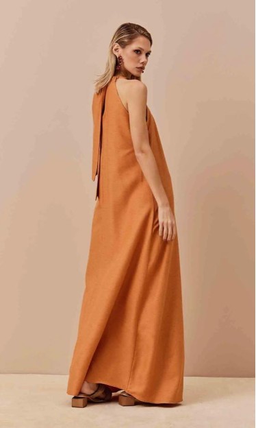 Vestido Longo Corrente Pescoço CaCay Ref 13741