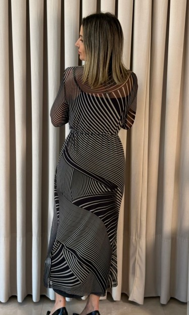 Vestido Reto Preto Carlota Costa Ref 14892
