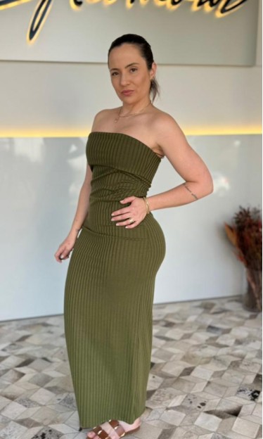 Vestido Basic Verde Carlota Costa Ref 14969