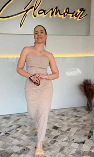 Vestido Basic Nude Carlota Costa Ref 14964