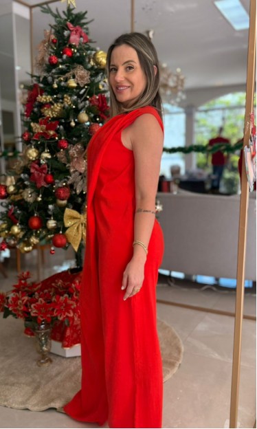 Macacão Longo Transpasse Carlota Costa Ref 14526 