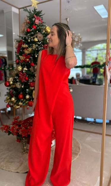 Macacão Longo Transpasse Carlota Costa Ref 14526 