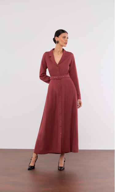 Vestido Midi com cinto Carlota Costa Ref 13408