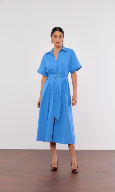 Vestido midi com faixa Carlota Costa Ref 13323