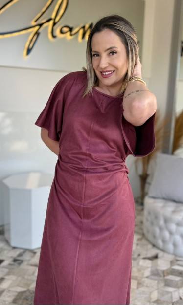 Vestido Reto Com Franzidos Carlota Costa Ref 14450