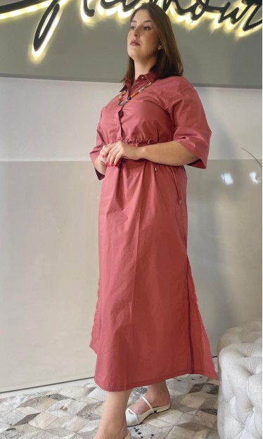 Vestido Midi Liso Carlota Costa Por Simone Gomes Ref. 13677