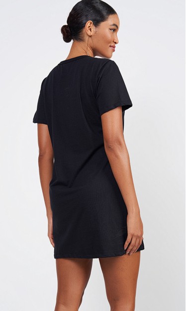 Vestido Camiseta Sport Preto Colcci 