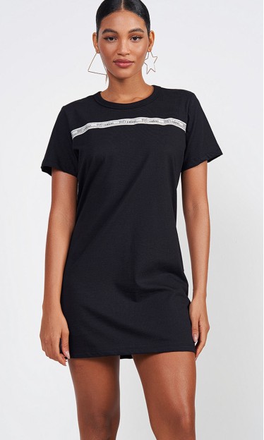 Vestido Camiseta Sport Preto Colcci 