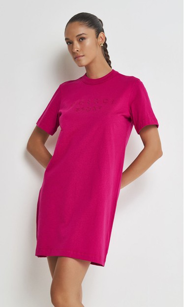 Vestido Camiseta Com Aplicação Sport Colcci