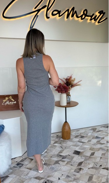 Vestido Canelado Colcci Mescla Grafite ref 13869