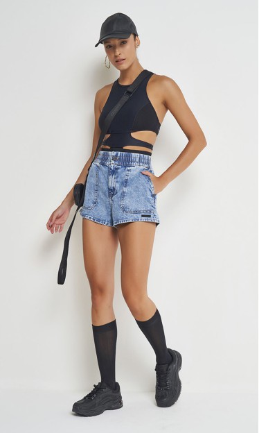 Short Jeans Detalhe Elástico Colcci